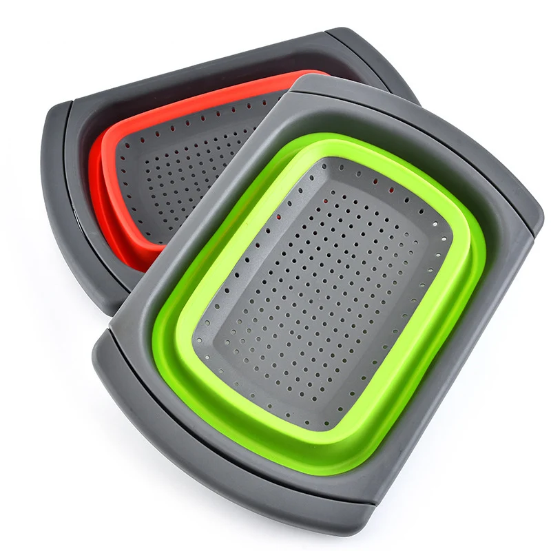 For Vegetables & Fruits Kitchen Collapsible Colander Pasta strainer,Silicone Colander Strainer,Folding Water Filter Basket