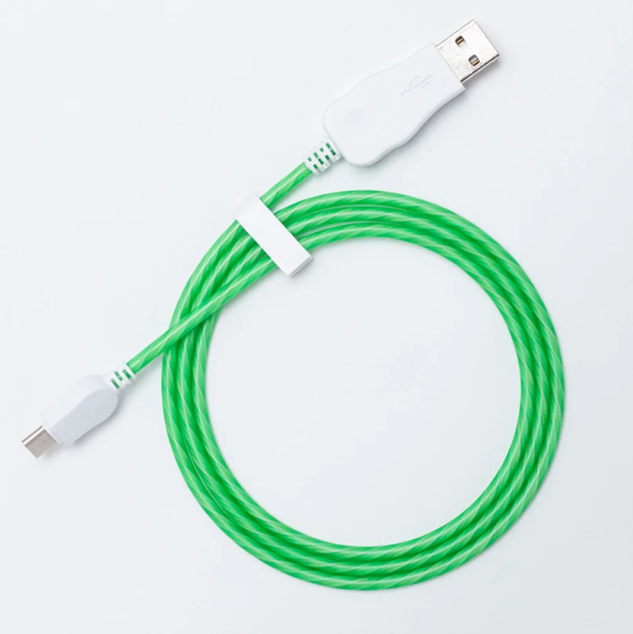 
2020 модный Фабричный оптовый светодиодный светящийся Micro USB Type C зарядный кабель для сотового телефона зарядный кабель 
