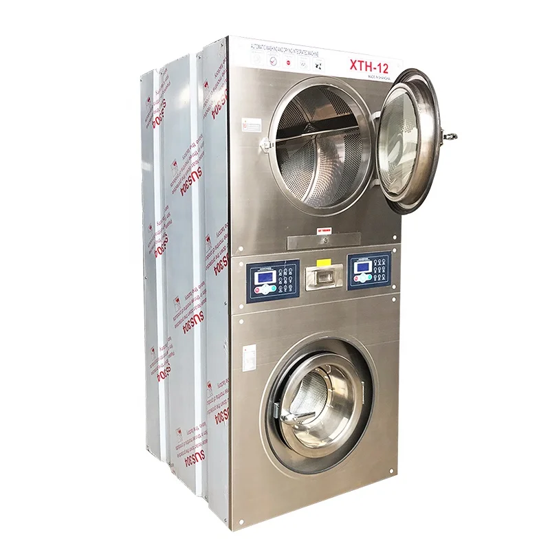 Полный автоматический паровое отопление промышленная Прачечная монета стиральные машины и сушилки для продажи