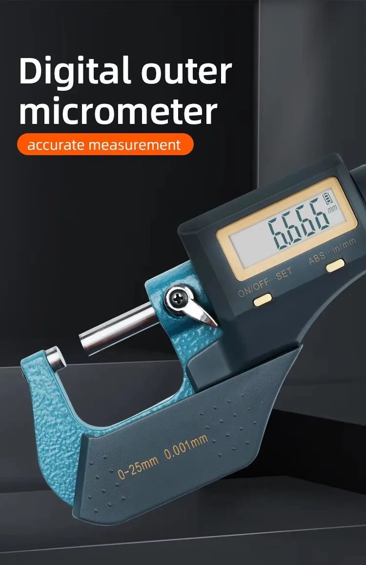 Professional 0-25mm 0.001mm Large Screen Digital Micrometer Digital Caliber