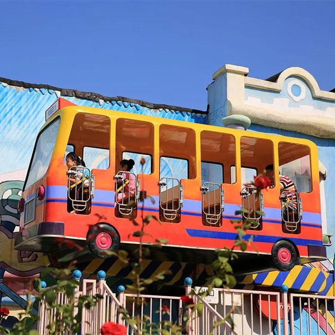 Equipment manufacturer factory exports amusement park rides Extreme Kids Flying Bus family rides for sale
