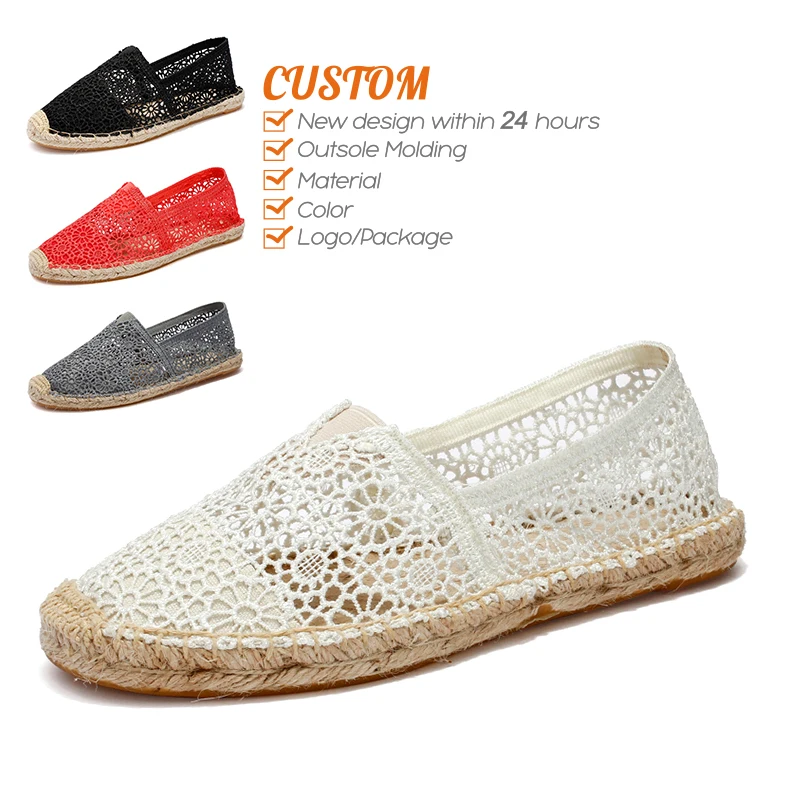 Solid Color  Lofar Plain Breathable Espadrille Femme Casual Mules Shoes Espadrilles Womens Luxury Alpargatas Para Mujer