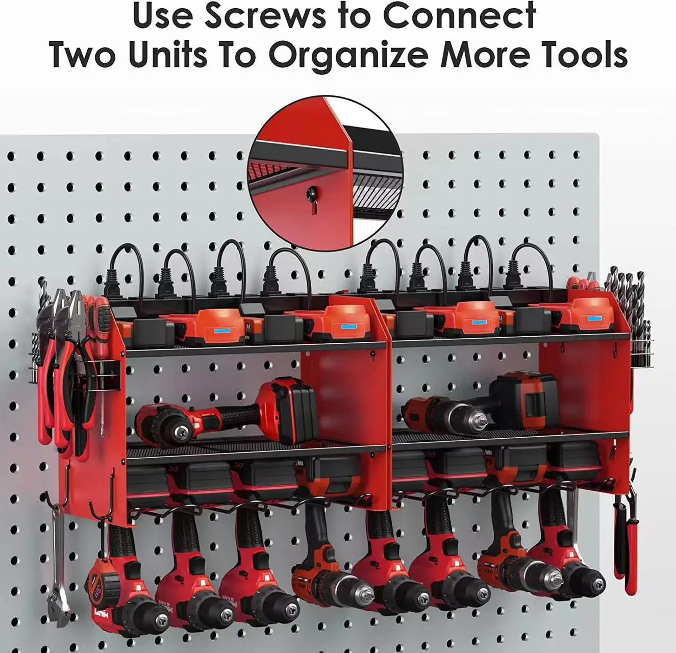 Heavy Duty Power tool organizer drill holder wall mount overhead garage storage rack power tool organizer