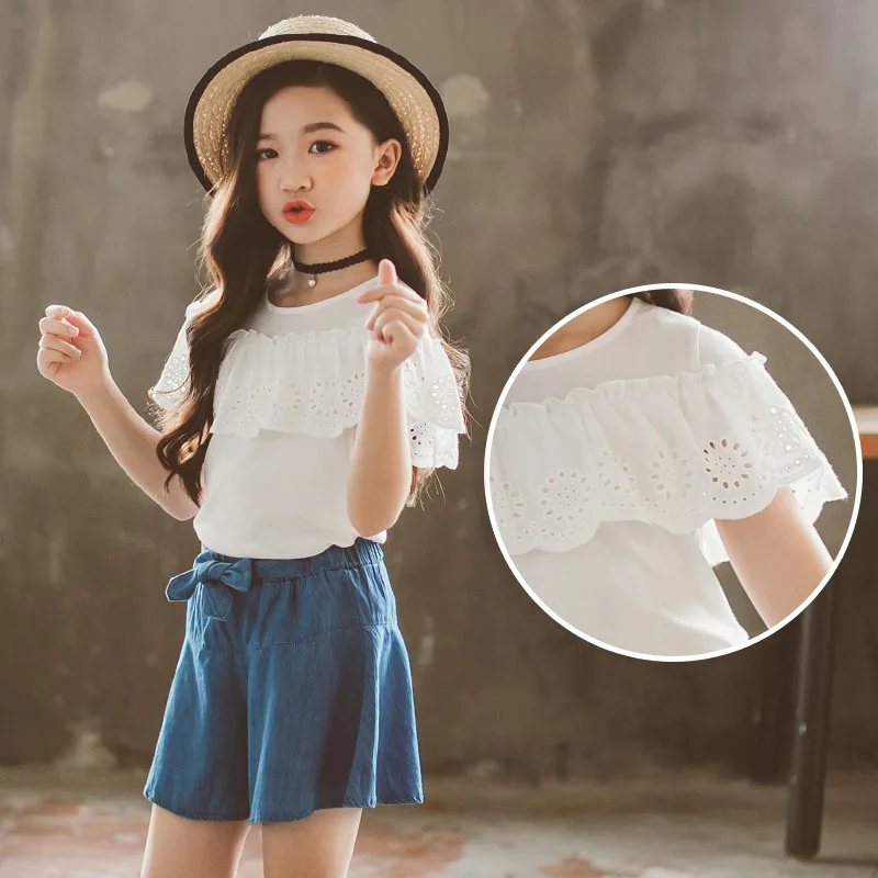 Korean style fashion suits summer kids girls clothes wholesale kids clothing