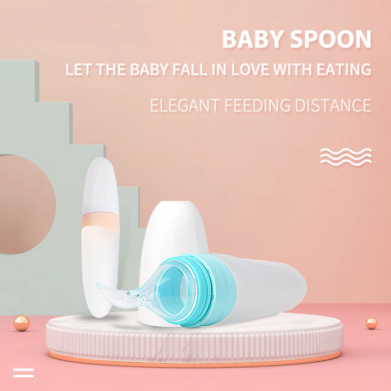 Complementary Food Spoon Rice Paste Milk Bottle Squeeze Baby Feeding Spoon Baby Eat Fruit Bite Bite Music feeder