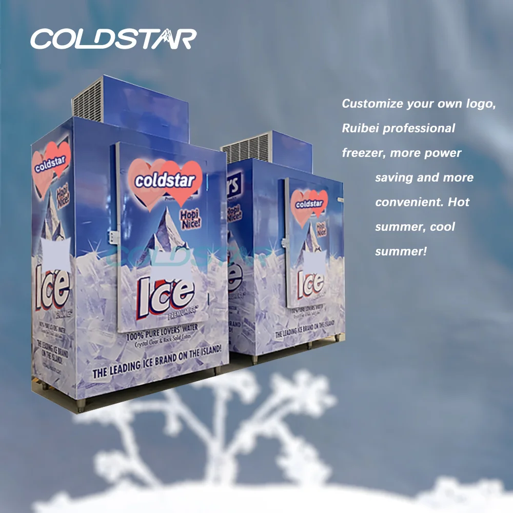 Solid door ice merchandiser commercial ice freezer storage bagged ice storage bin