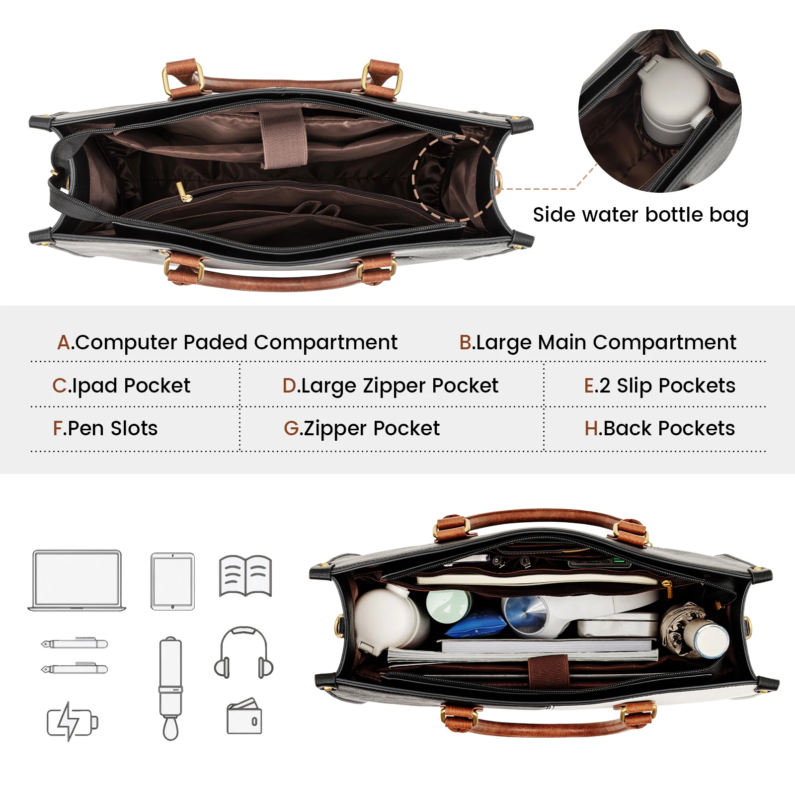 LOVEVOOK 15.6 in Wholesale New Custom 2pc Ladies Handbag Purse Bag Fashion Top Quality Leather Elegant Handbags For Women Luxury