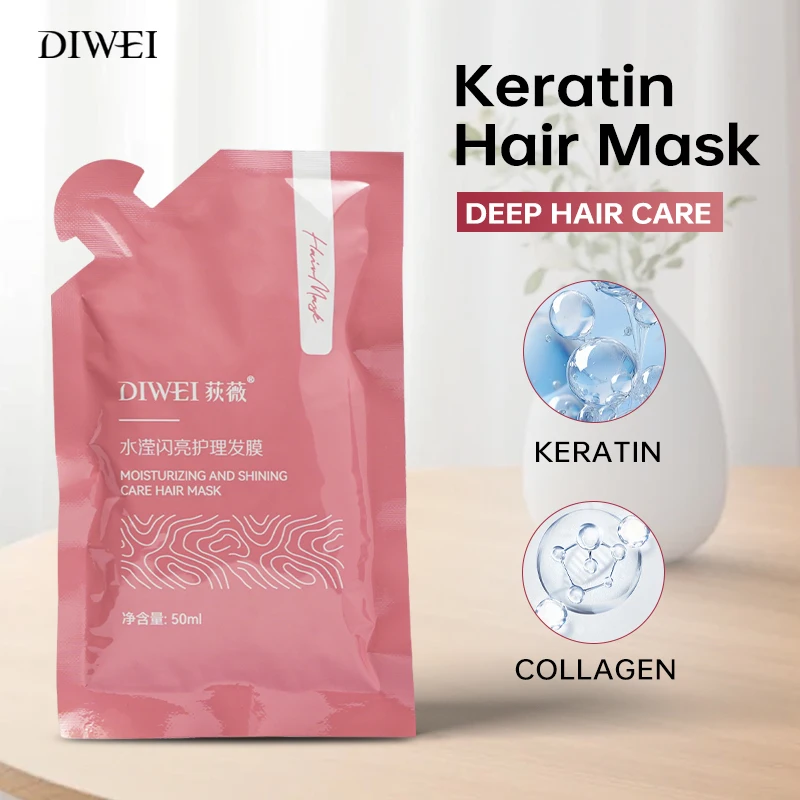 DIWEI Custom Luxury Hair Care Set Organic Protein Collagen Hair Mask Hair Serum Oil Shampoo And Conditioner Private Label