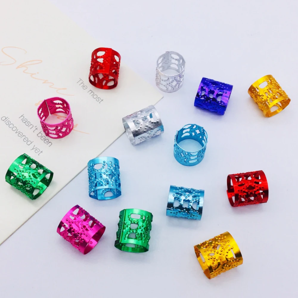 High Quality Dreadlocks Beads Mixed Golden Silver Hair Cuffs Beads braiding Hair Decoration Braiding Hair beads