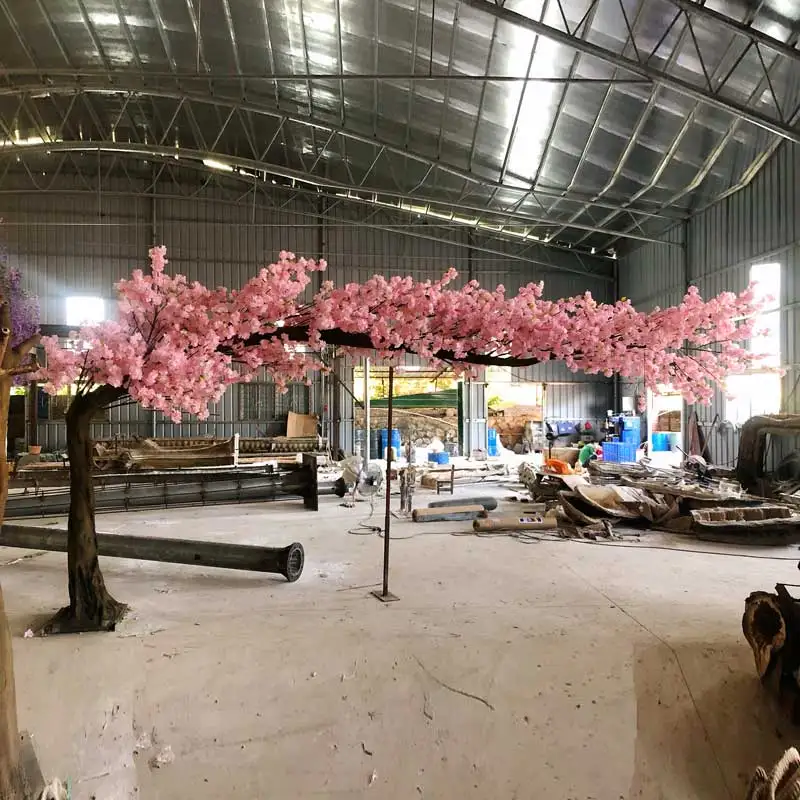 Fake 4M Long Arch Cherry Blossom Canopy Trees Large Artificial Tree Branches Or Indoor Wall