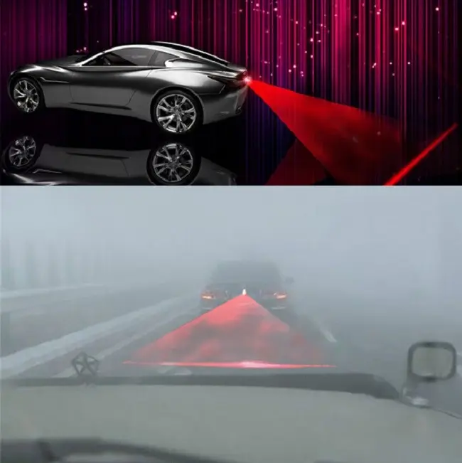Anti-collision Motorcycle LED Laser Fog Lights Taillight Anti-fog Parking Stop Brake Lamps Warning Tail Light