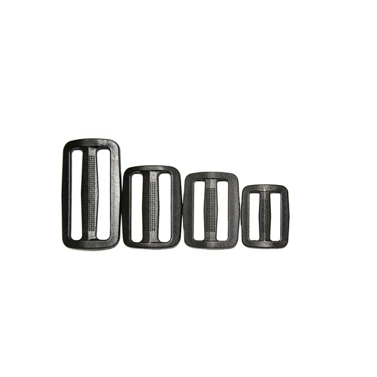 Plastic Slider Tri Glide Adjust Buckles Wider Style Backpack Straps Black