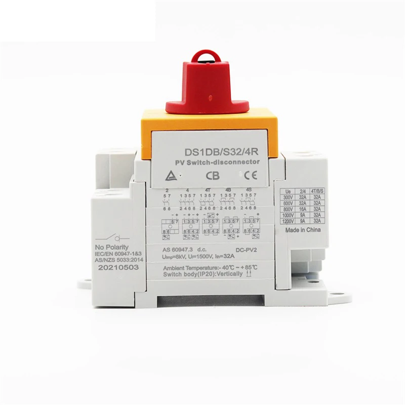 OEM Factory 32A Solar Switches Pv Disconnect Dc Isolator Rotary Switch