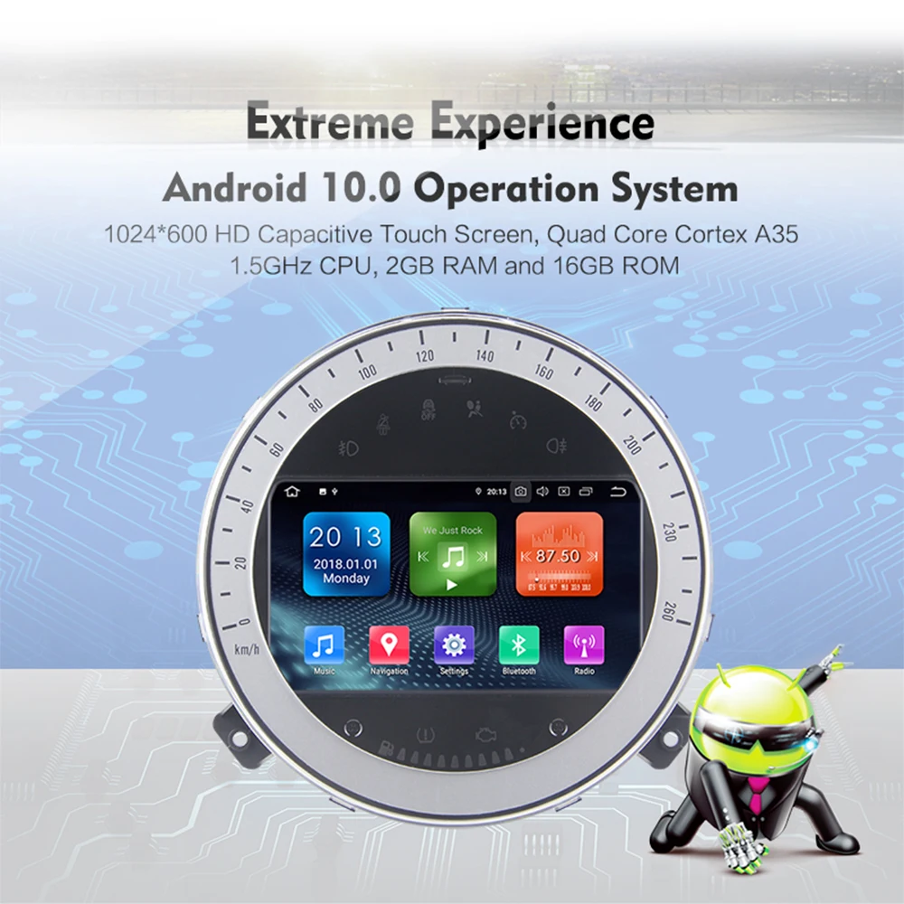 Octacore Android 10.0 With 7 inch Capacitive Screen Car Dvd Player DSP Carplay Car Stereo Dvd Player For MINI R56 COOPER