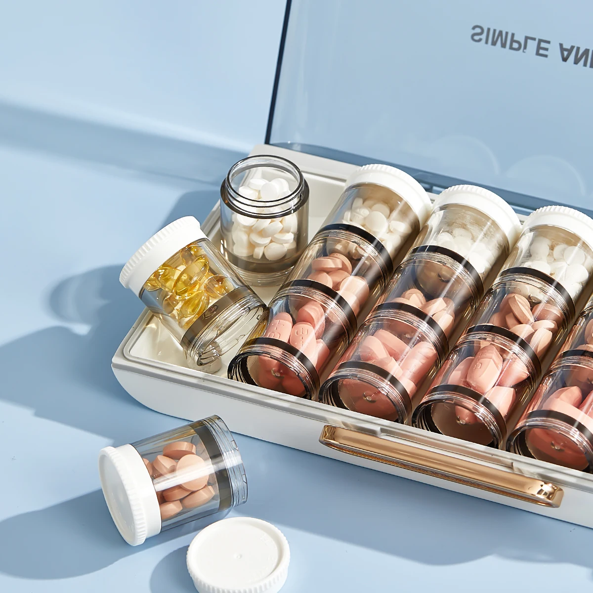 2024 Eco-Friendly Travel Weekly Pill Box Case 7-Day 24 Compartments Organizer Multifunctional Detachable Jewelry Use Tablet Use