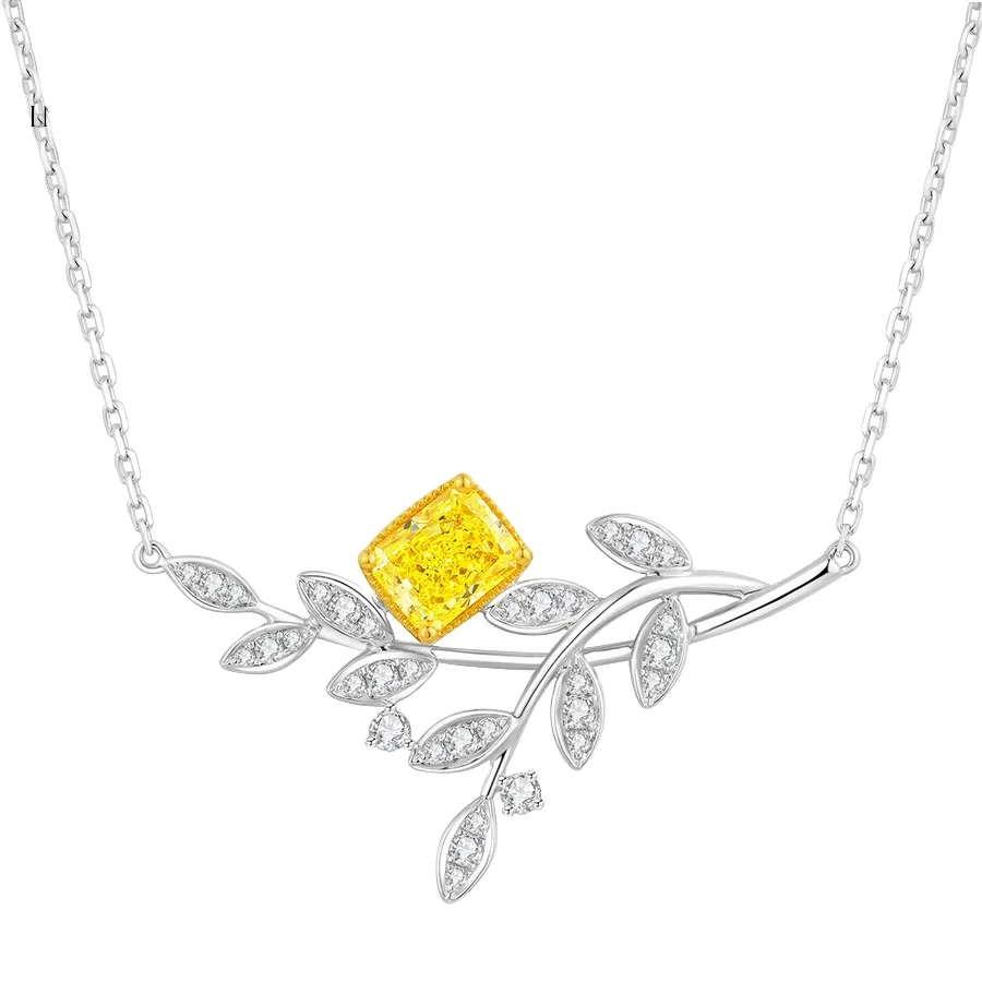 Отличная качественная Ювелирная бижутерия 18K золото и 14K серебряное покрытие для свадеб 1 375 CT желтое VVS лабораторное ожерелье с подвеской из бриллиантов