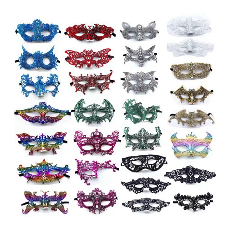 Classic Bat Phoenix Style Gold and Black Lace Mask for Prom Ball Costume Party