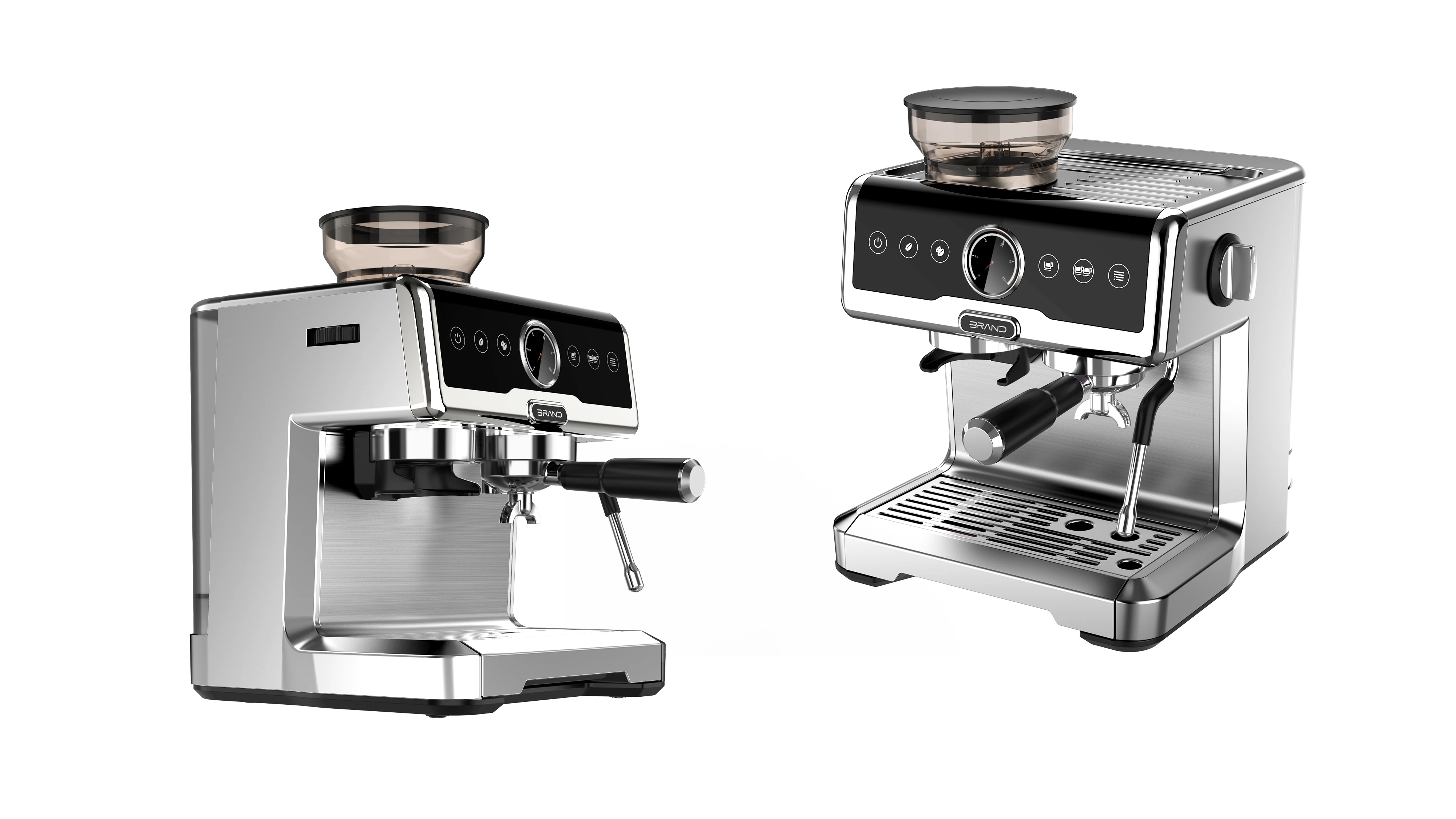 Semi-automatic Home Stainless Steel Electric 2 Cup 15 Bar Italy Espresso Coffee Maker Machine