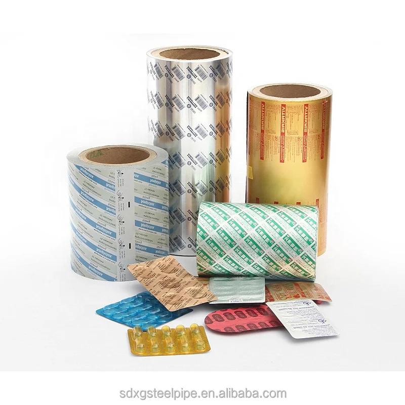 Pharmaceutical 20mic ptp aluminum foil used for pills PVC blister packaging ptp aluminum foil