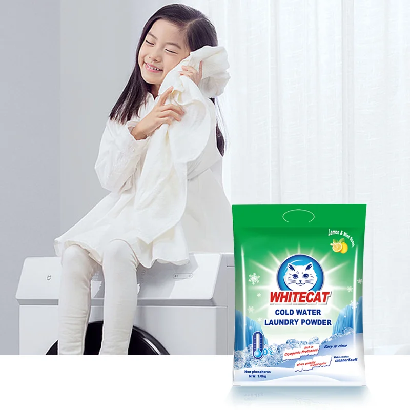 WHITECAT Bulk Laundry Detergent Powder OEM Natural Laundry Washing Powder for Children