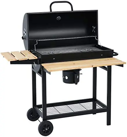 Heavy Duty Trolley barbeque custom Charcoal chimney BBQ Grill Outdoor with Offset Smoker
