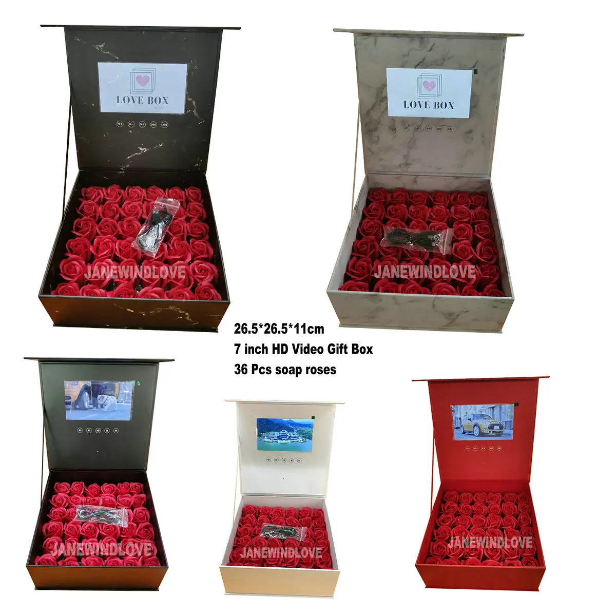 Lcd video rose box Video lcd flower box Gift box with lcd screen