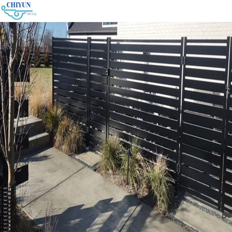 Customizable Modern Style Aluminium Garden Fence Easily Assembled Security Slat Boundary Wall Outdoor fence