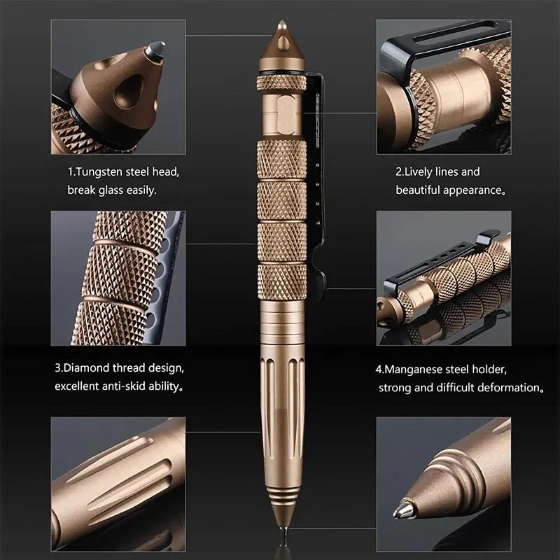 Multifunctional Mini Pocket Anti-skid Signature Tactical personal Pen Outdoor Sports Camping Self-defense Supplies