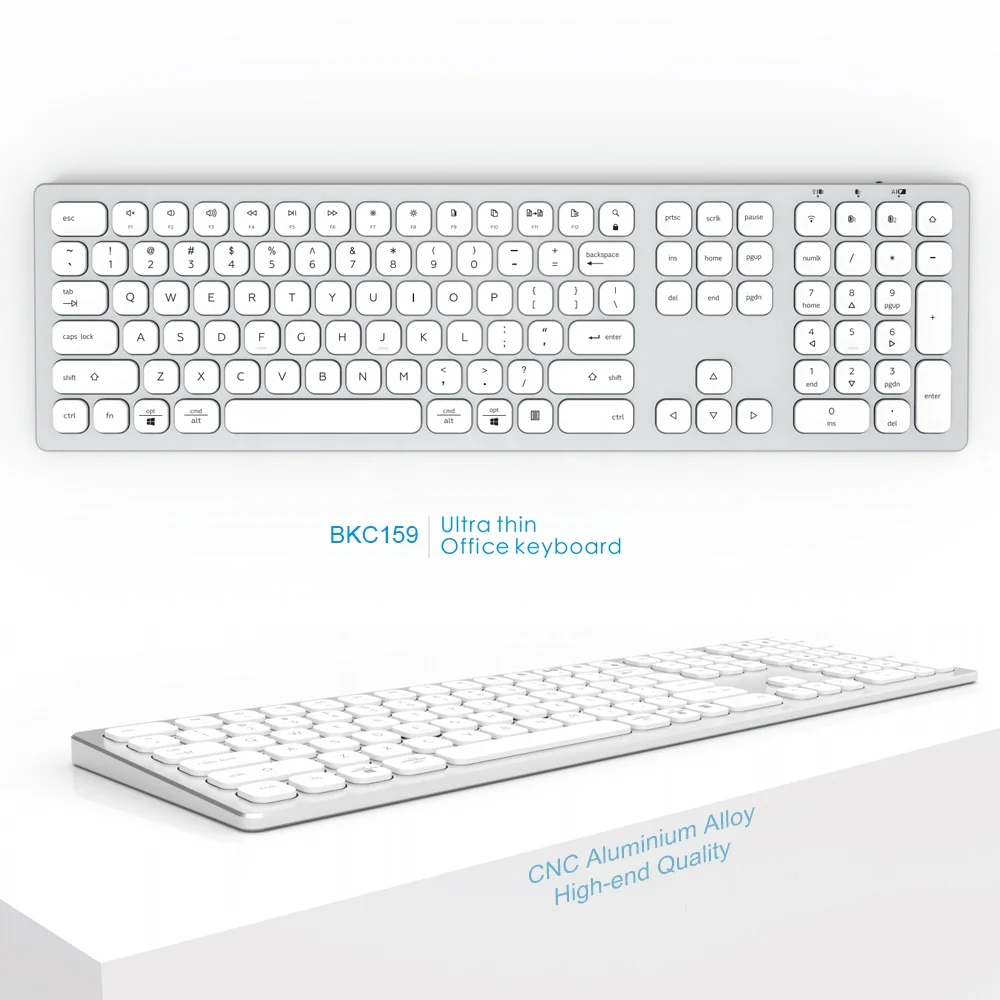 High-end Aluminium Alloy Case BT Wireless Keyboard universal Use on Android Windows iOS Tablet and PC Computer Metal Keyboard