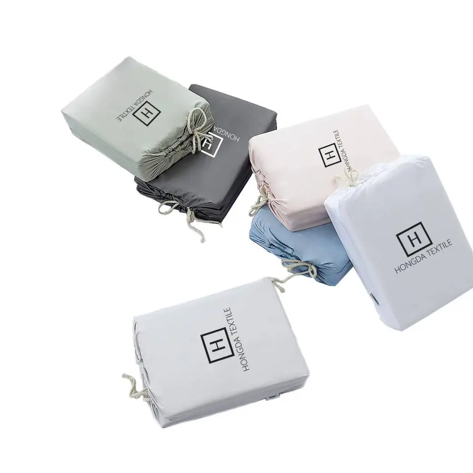 Luxurious Solid Bedding Queen Size Fitted Sheet Silk Bed Sheets Bedding Sets Luxury Tencel Duvet Cover Set