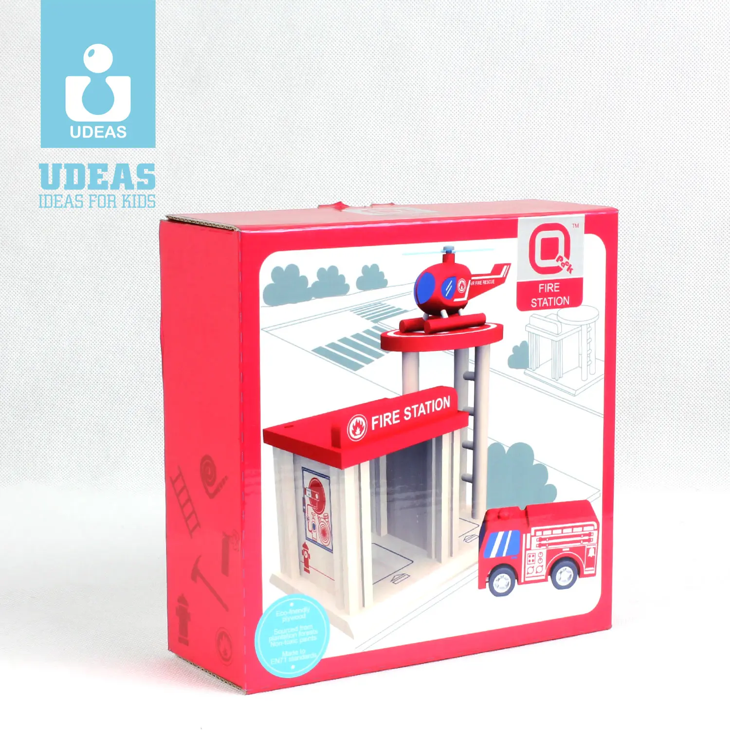 
High Quality Educational Toys Wooden Toys DIY AssembleToys Emergency Stations Mini Fire Station/Police Station/Hospital Toys 