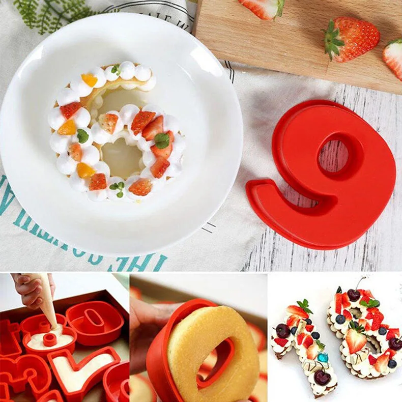 0-8 Number Silicon Cake Molds 3D Decorating Wholesale Number Silicone Cake Mold Baking Silicone Mold