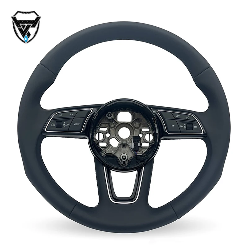 Black leather without paddle shifters modified steering wheel for Audi A3 A4 A5 A6 zc-A3-P2