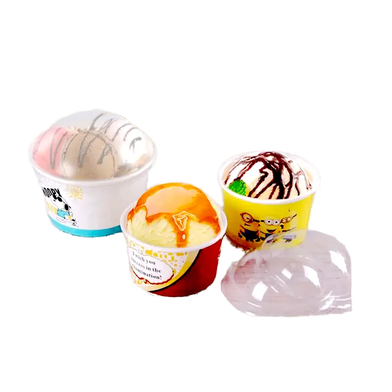 3oz 5oz 8oz decorative design paper ice cream cup Disposable paper cup leak proof ice cream ice cream yogurt paper bowl