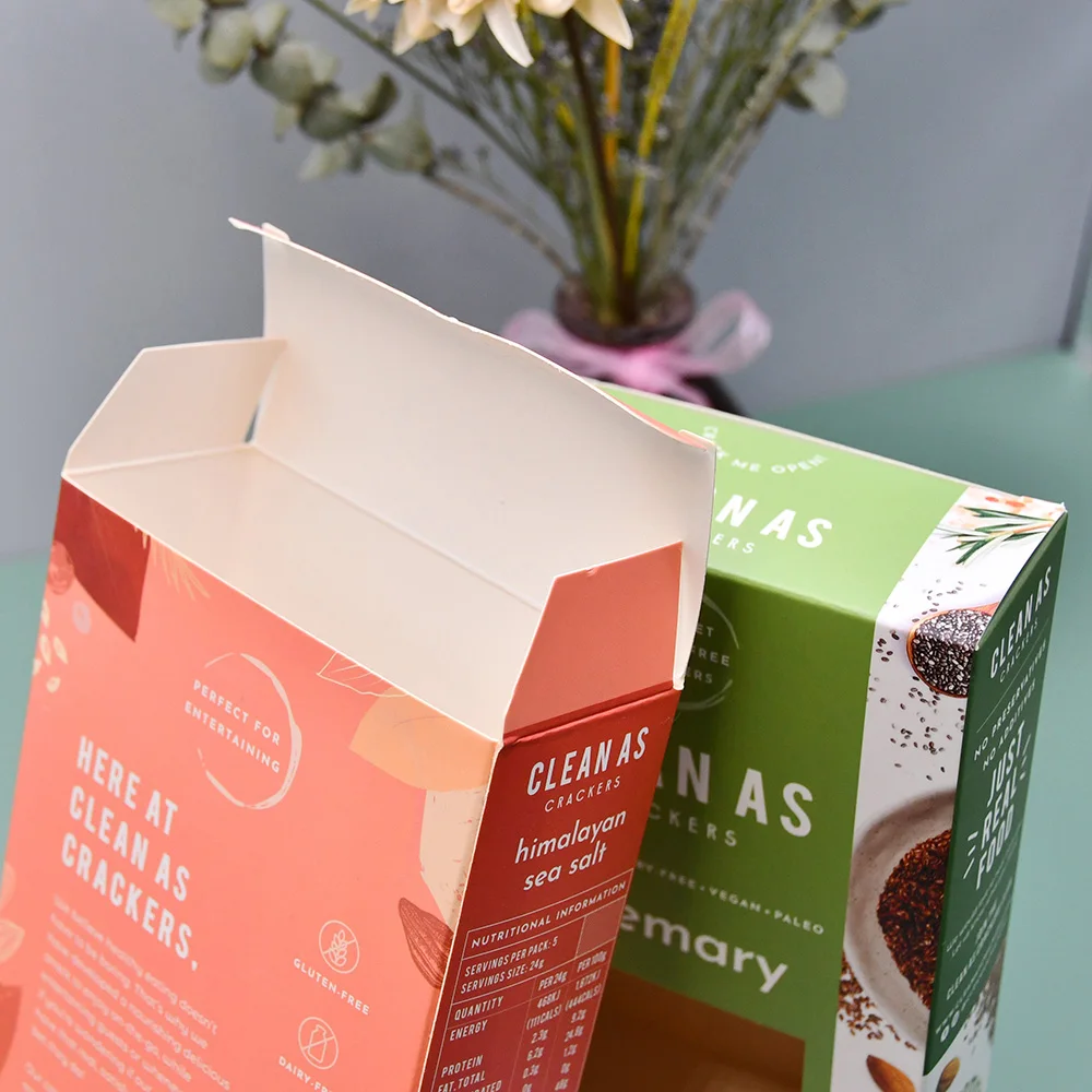 Customized food grade square biscuit box with window color printing packaging gift box