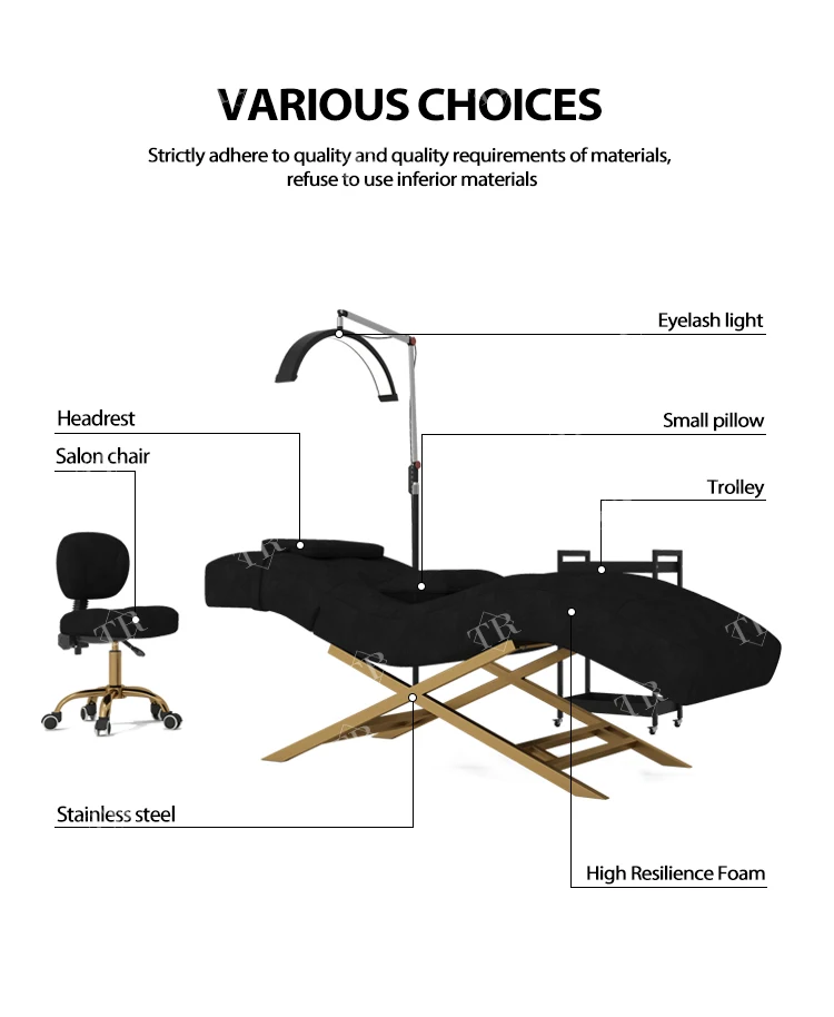 Turri Beauty Salon Furniture For Ladies Eyelashes To Place Eyelashes Lash Bed Salon Furniture Set Stainless Steel