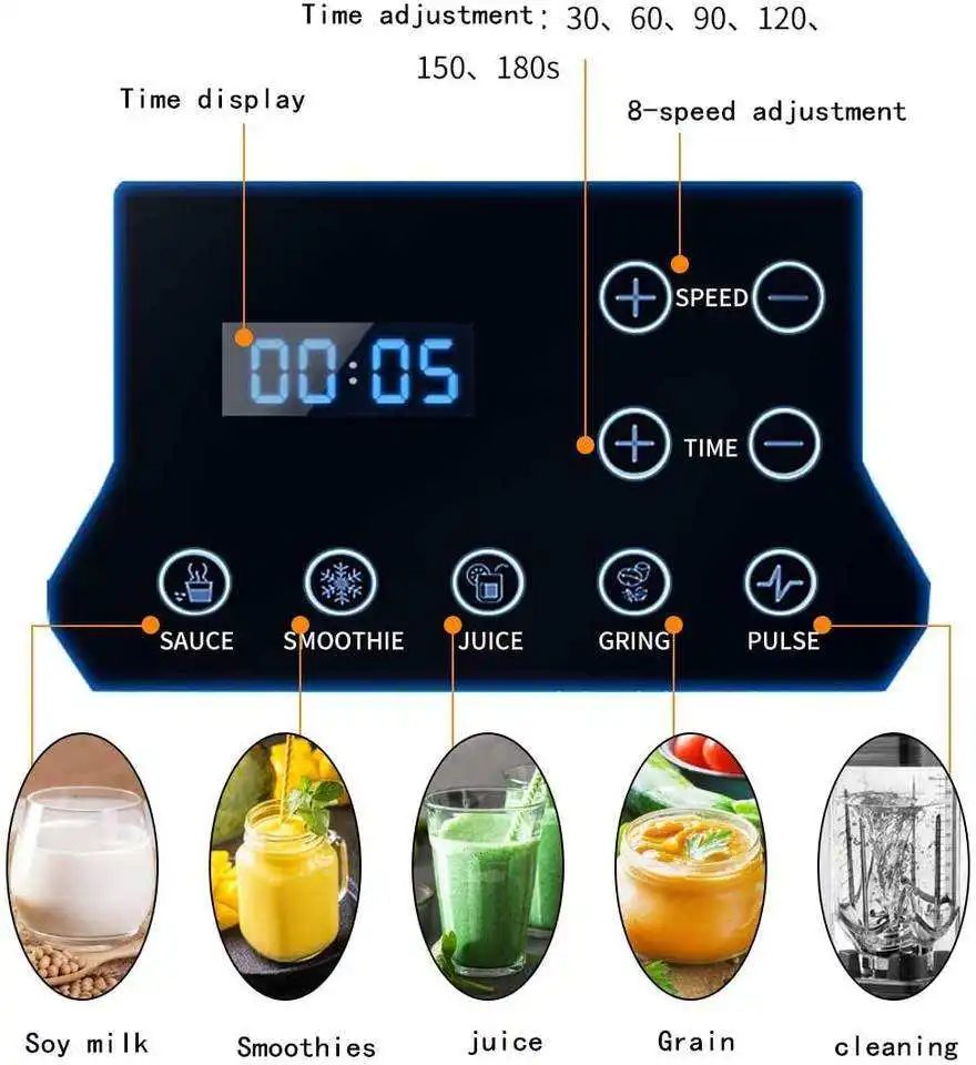 Quiet No Noise Professional Supplier Smart Mixer Shakes Ice Juicers Industrial Maker Commercial Nutri Blender Smoothie Machine