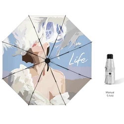 Sublimation fold umbrella designer uv umbrella korean travel women umbrella