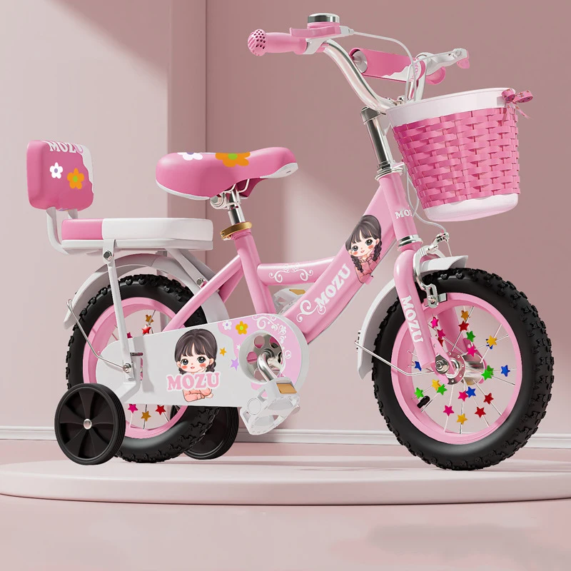 Wholesale kids four wheels bike with basket metal children bicycle in good price kids bike