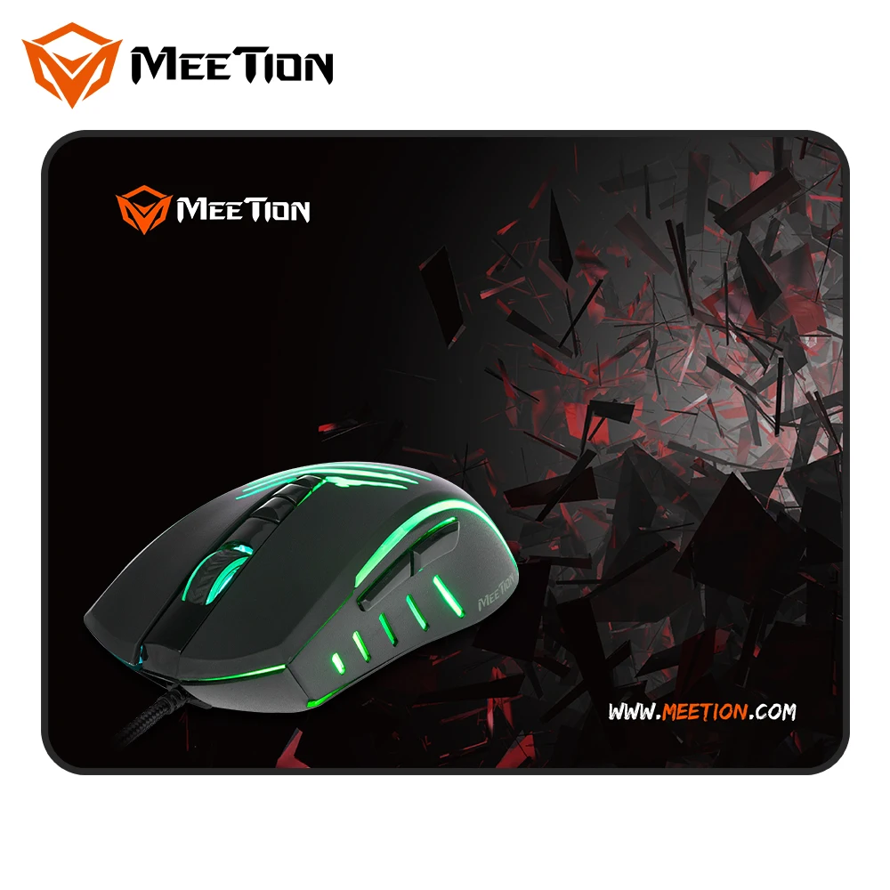 MeeTion C011 оптовая продажа оптического датчика rgb подсветка USB эргономичный проводной ПК игровые мыши и коврик для мыши