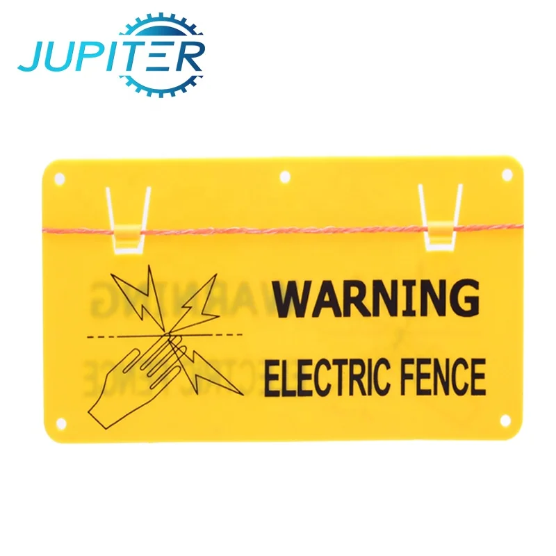 Customized plastic safety caution warning sign for electric fence energizer