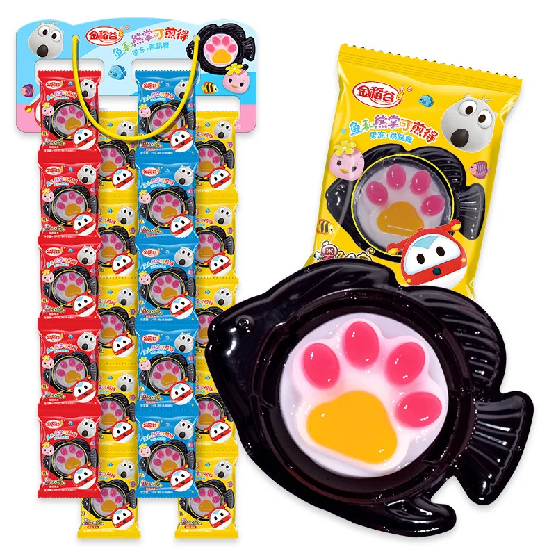 High quality plastic fried egg toys Jelly and popping candy sweet candy toys