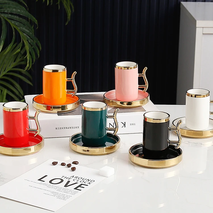 Custom luxury porcelain gift set espresso coffee cup tea cups & saucers royal ceramic tea cup set of 12 pieces