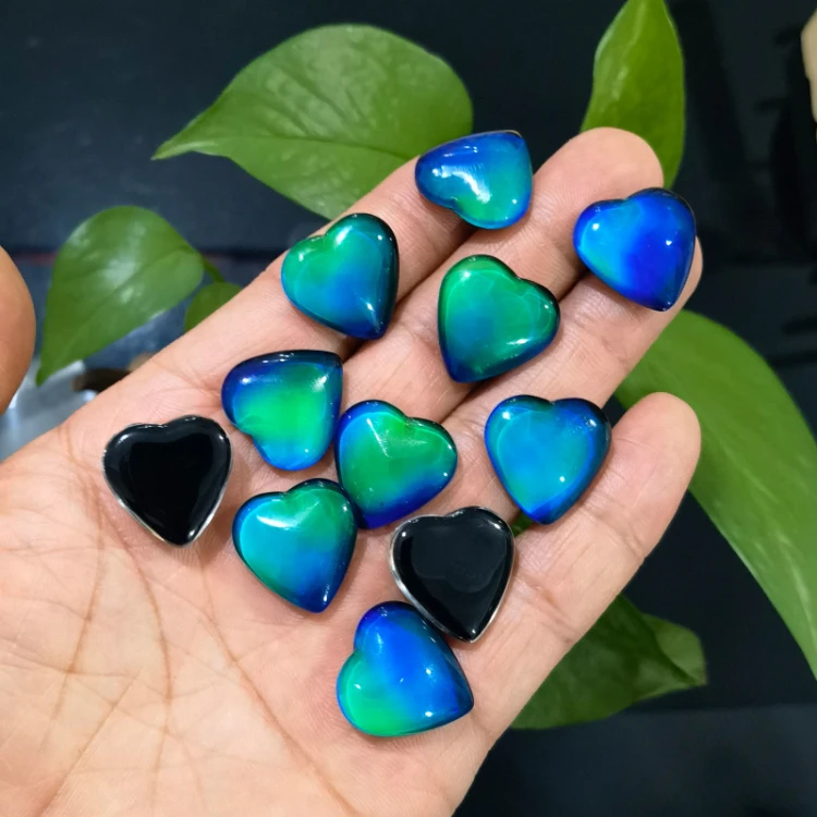 Готовые к отправке Волшебные 18 мм в форме сердца настроения каменные бусины для самостоятельного изготовления ювелирных изделий