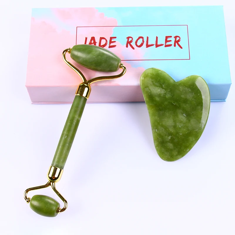 
Xiuyan Green Jade Roller Beauty Massage Roller Neck Face Roller for Skincare 