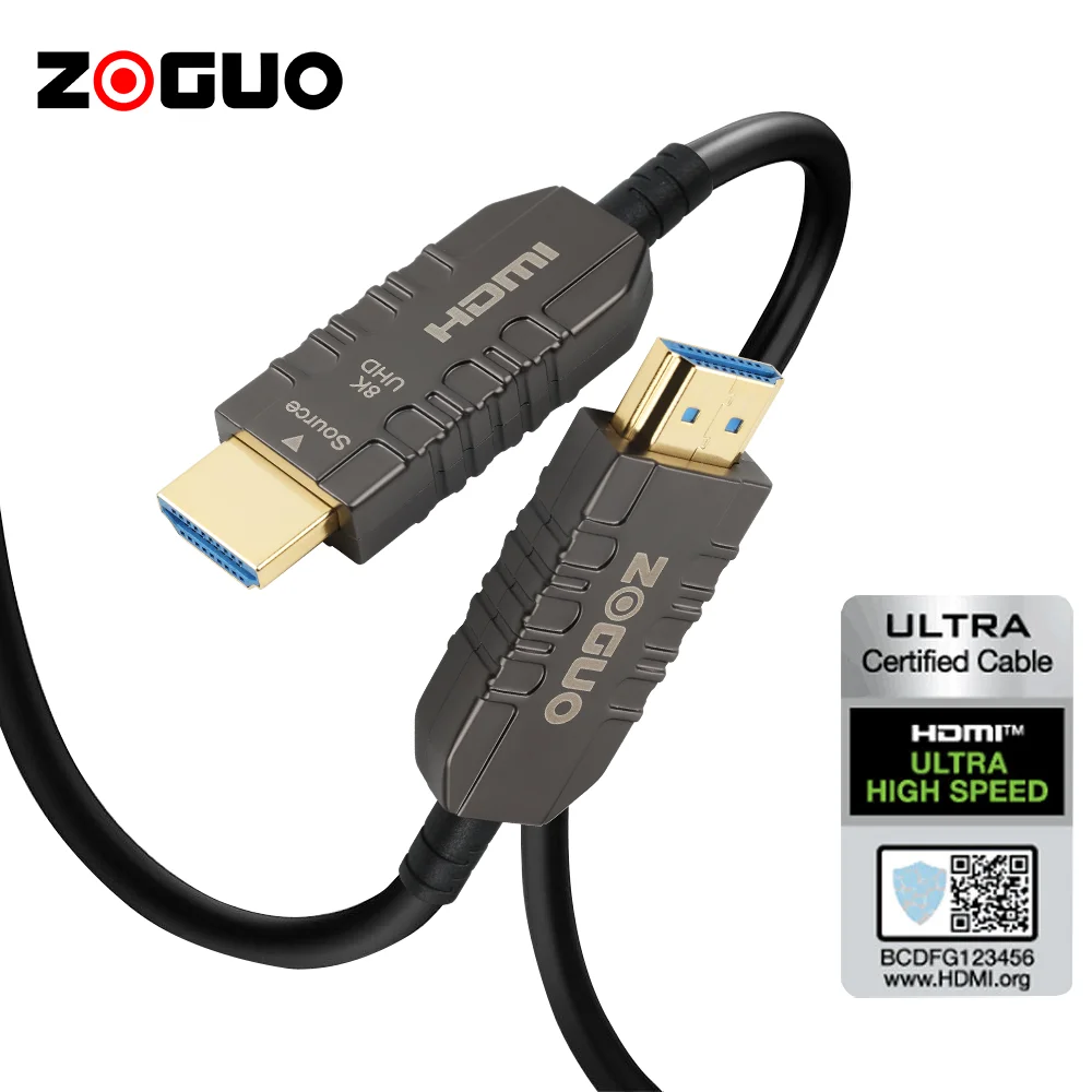 8K HDMI Fiber Optical Cable 48Gbps High Speed Slim 2.1 Compatible with PS5 Xbox TV Projector