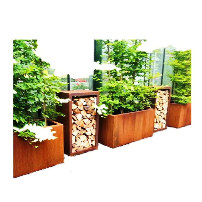 Customized Lead the industry function Corten Steel flowerpot garden sets flower pots & planters metal flower pot planter