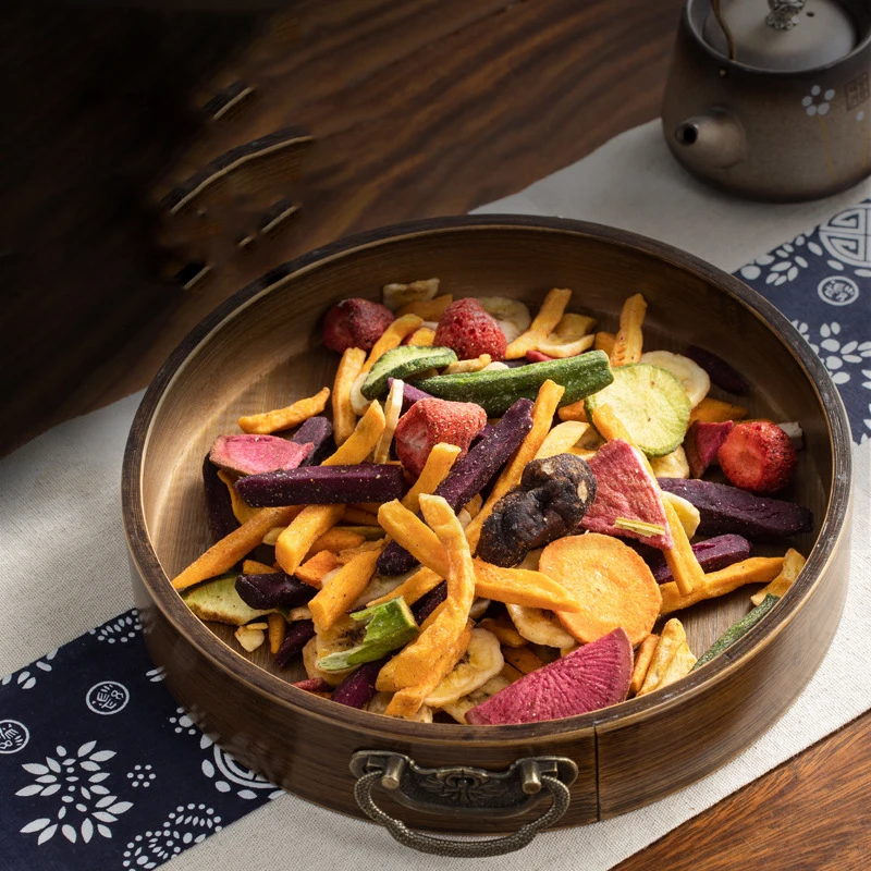 Large Round Black Walnut Wood Ottoman Tray with Handles, Serve Tea, Coffee, Classic Wooden Circular Decorative Serving Tray