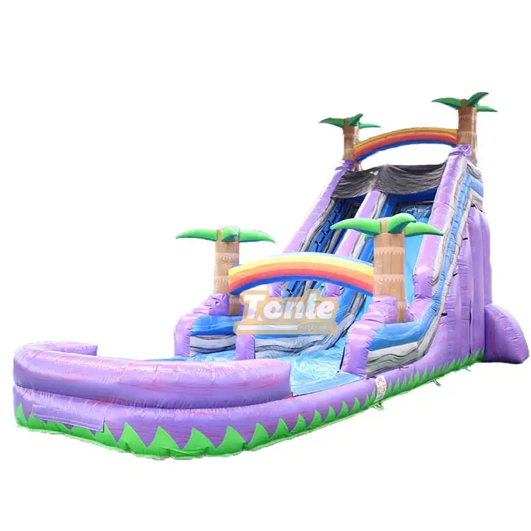 commercial kids purple marble inflatable water slide for sale