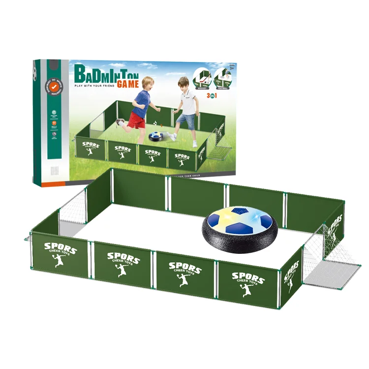 3-in-1 Sports Play set with Field Hockey Soccer and Hover Ball Featuring Lights and Music for Outdoor Fun and Active Play